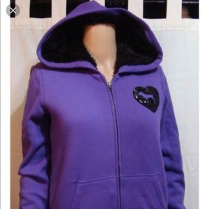 Super cozy Pink faux fur lined zip up jacket